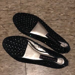 Black studded flats